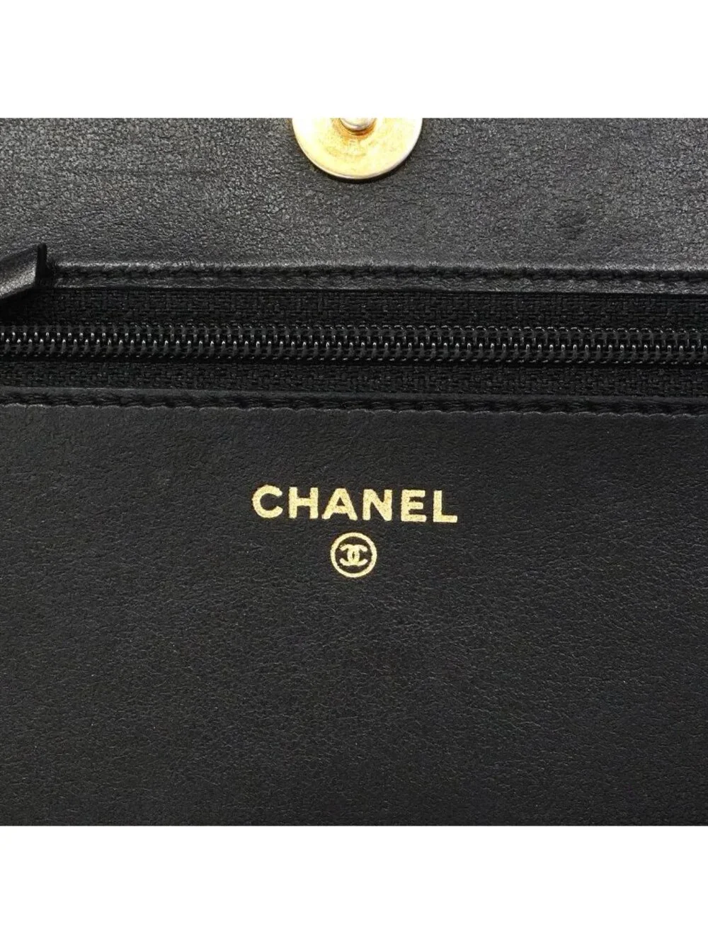 Chanel Shoulder Wallet Boy Caviar Leather Black Gold